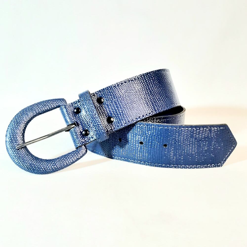 💎Astor Womens Lightweight Textured Navy Blue Belt Size Small Officewear